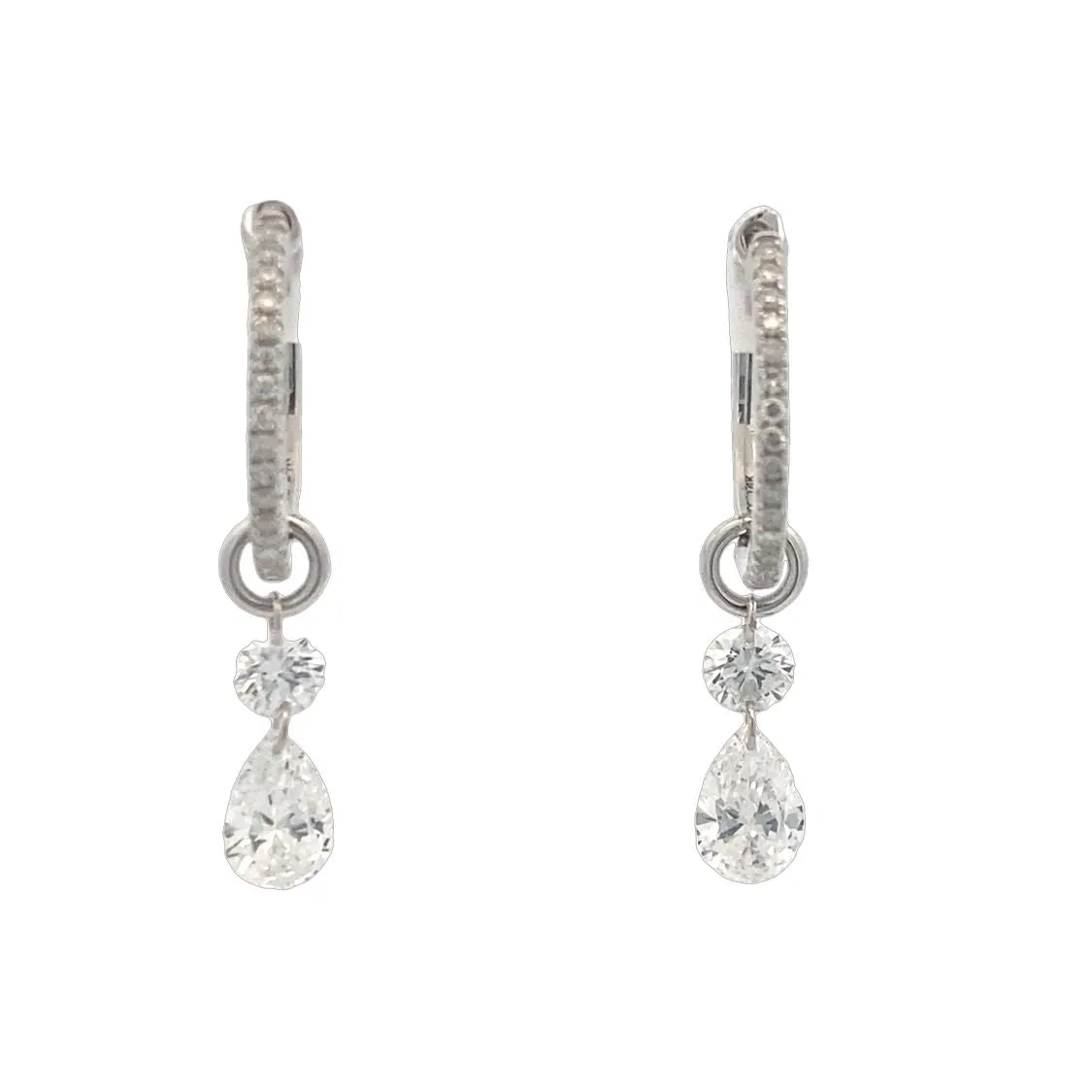 White Gold Lab Diamond Earring Enhancers