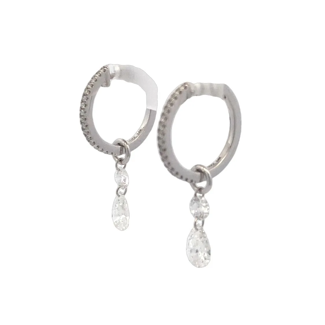 White Gold Lab Diamond Earring Enhancers
