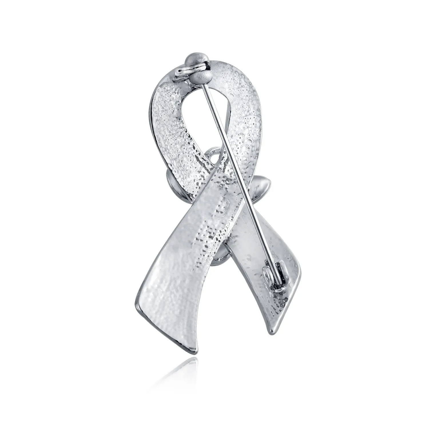 White Ribbon Brooche Pin for Awareness Lung Cancer Peace Survivor 3 Pack Set