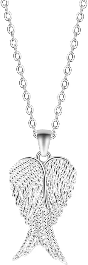 Wings Necklace 925 Sterling Silver Angel Pendant Necklace for love and free Jewelry Gift for Women with gift box