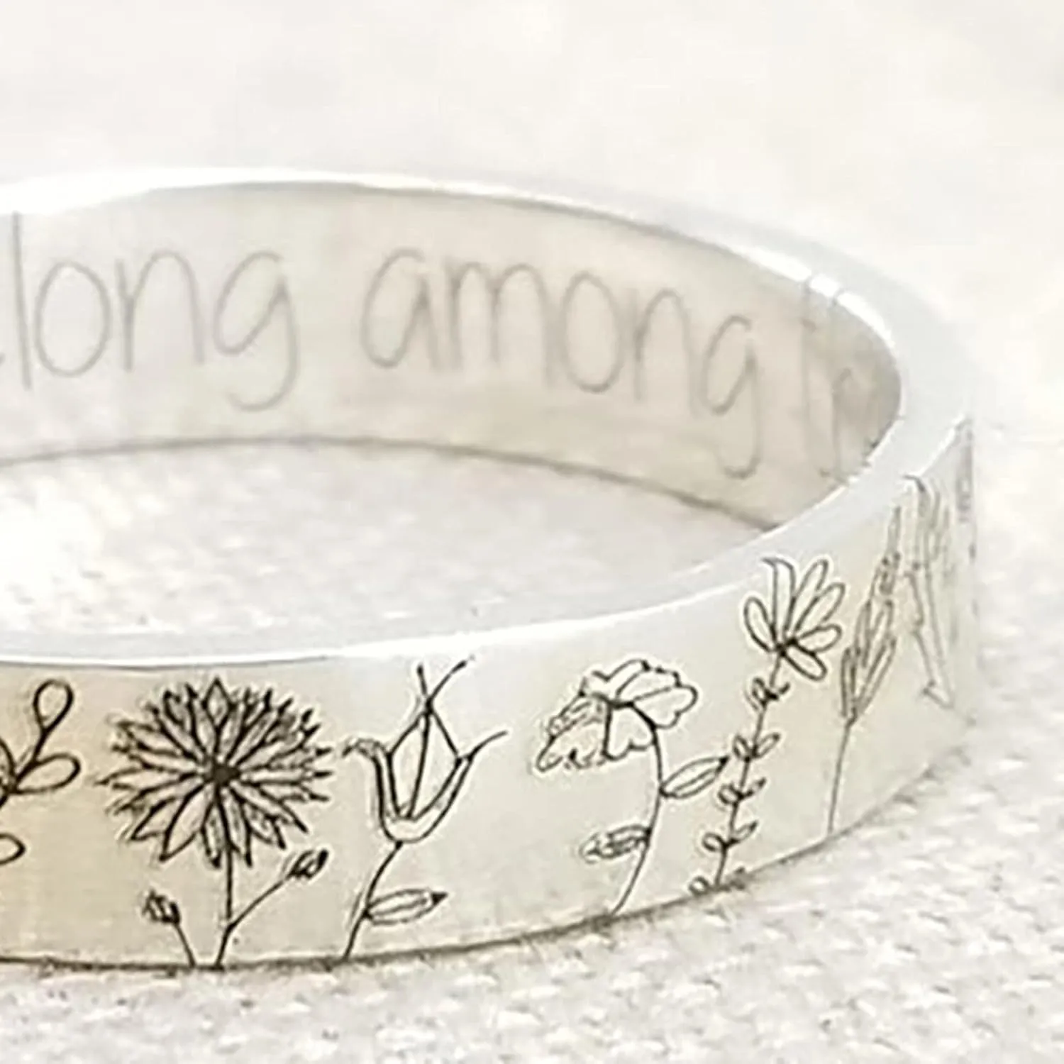 Women Fashion Ring Jewelry Wedding Rings Cute Girls Rings Finger Ring Flowers Pattern Exquisite Alloy Lovers Lettering Dandelion Ring for Dating for Girlfriend Wife Mom Teen Couples