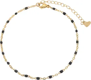 Women's Gold Anklets Waterproof, Women's Black Pearl Anklet, Adjustable Delicate Anklet, Summer Beach Jewelry, Bracelets