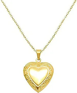 Womens Locket Necklace 18K Gold Photo Necklace Heart Necklace Gold Locket Necklaces for Women