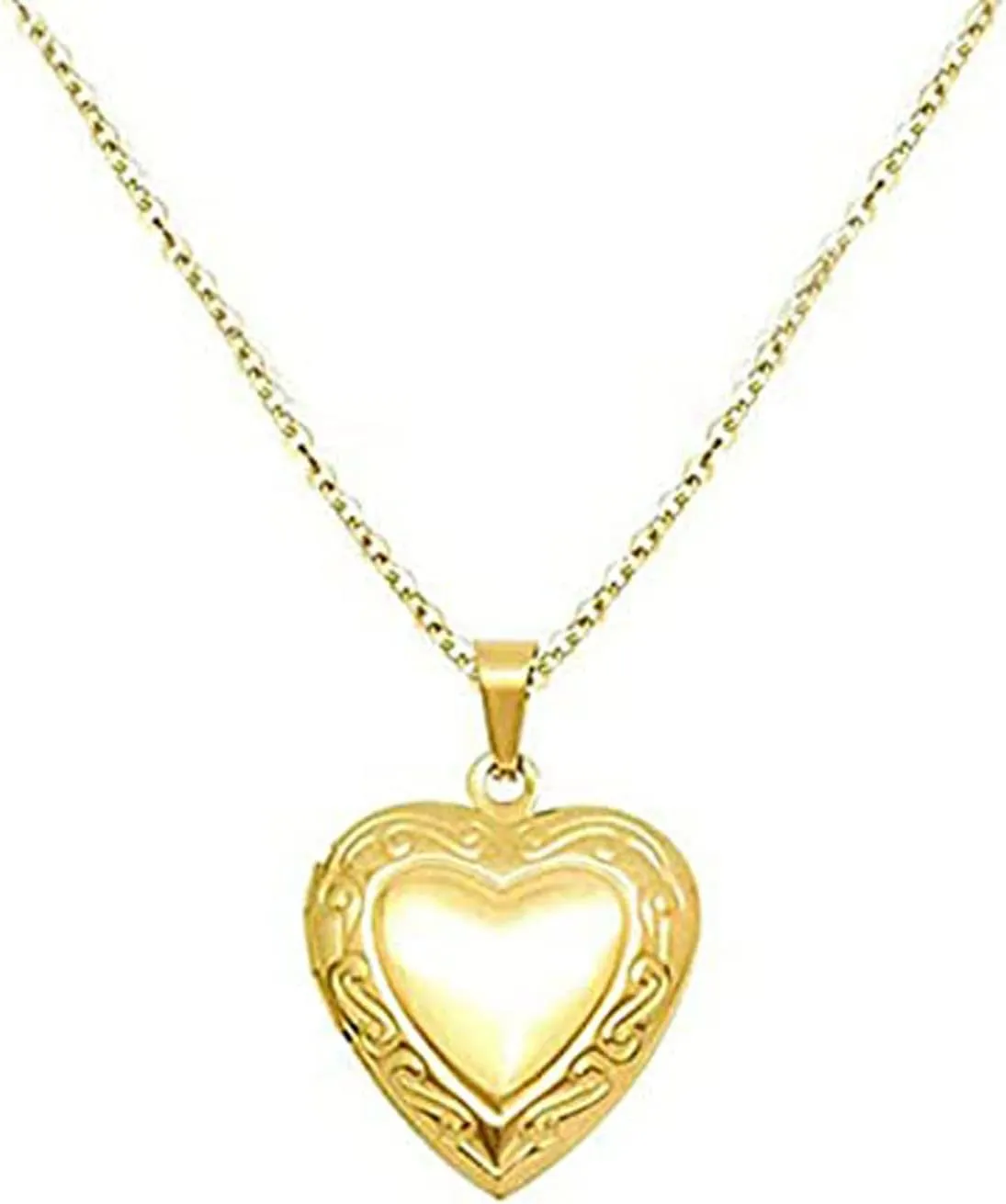 Womens Locket Necklace 18K Gold Photo Necklace Heart Necklace Gold Locket Necklaces for Women