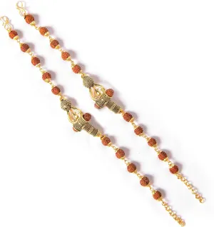 Wonder Care Natural stone Beads Rakhi Bracelet Rakhi For Brother Rakhi Gift for Brother Rakhi Gift Set rakhi bracelet for brother bracelet set rudraksh bead bracelet rakhi bracelet with plate set
