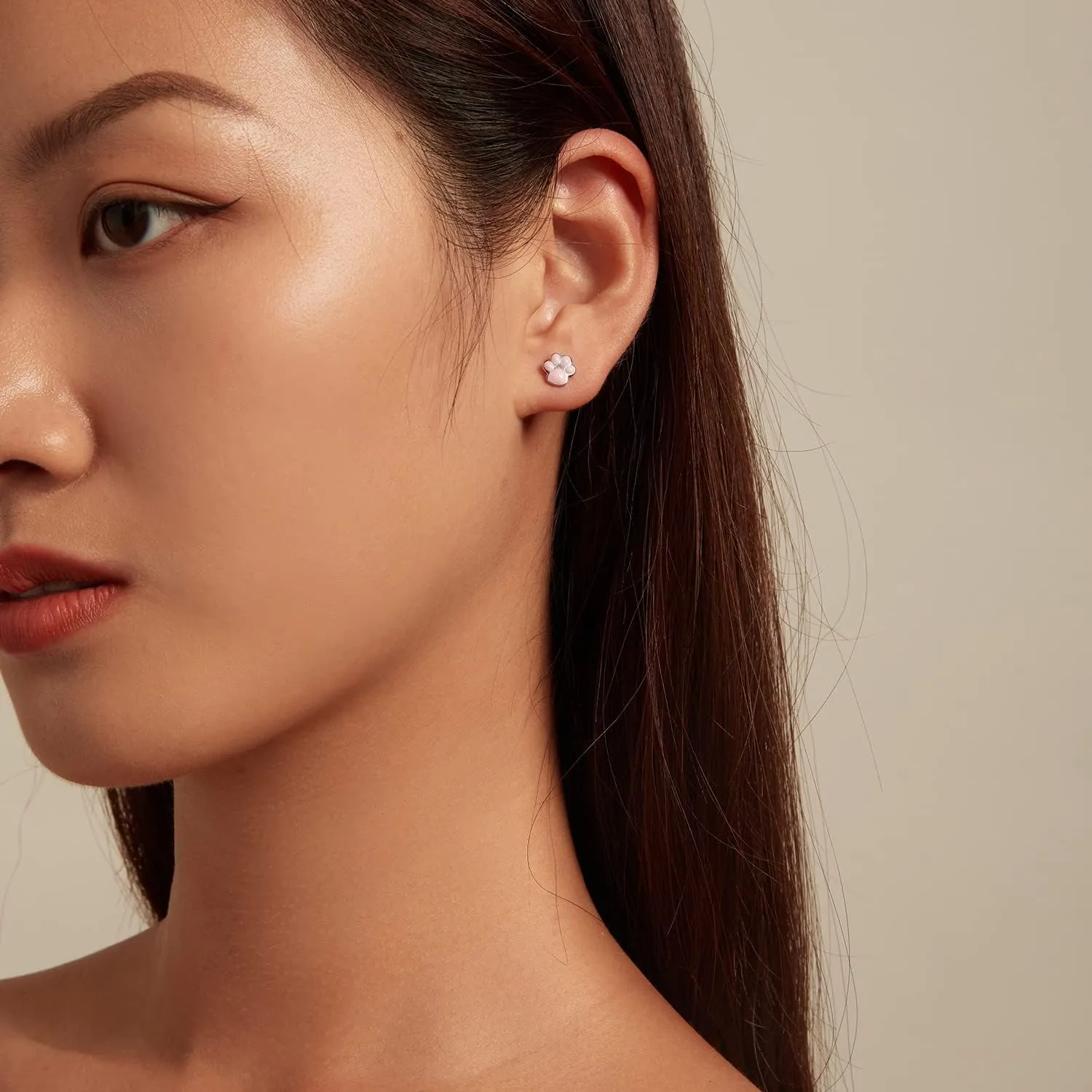 WOSTU Cat Paw Stud Earring for Women S925 Sterling Silver Pet Footprint Earring Hypoallergenic Jewelry Gift for Women Teen Girls Cat Lovers Black Pink
