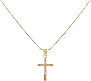 XZE 18K Gold Plated Zirconia Cross Necklace for Women Religious Cross Pendant Gold Faith Cross Necklaces Simple Tiny Cross Choker Necklace Gold for Women Jewelry Gifts