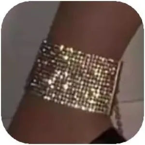 YERTTER 1pcs Wedding Full Rhinestone Anklet Sparkly Adjustable High Heel Anklet Crystal Anklet Chain Accessories for Women (Gold 4)