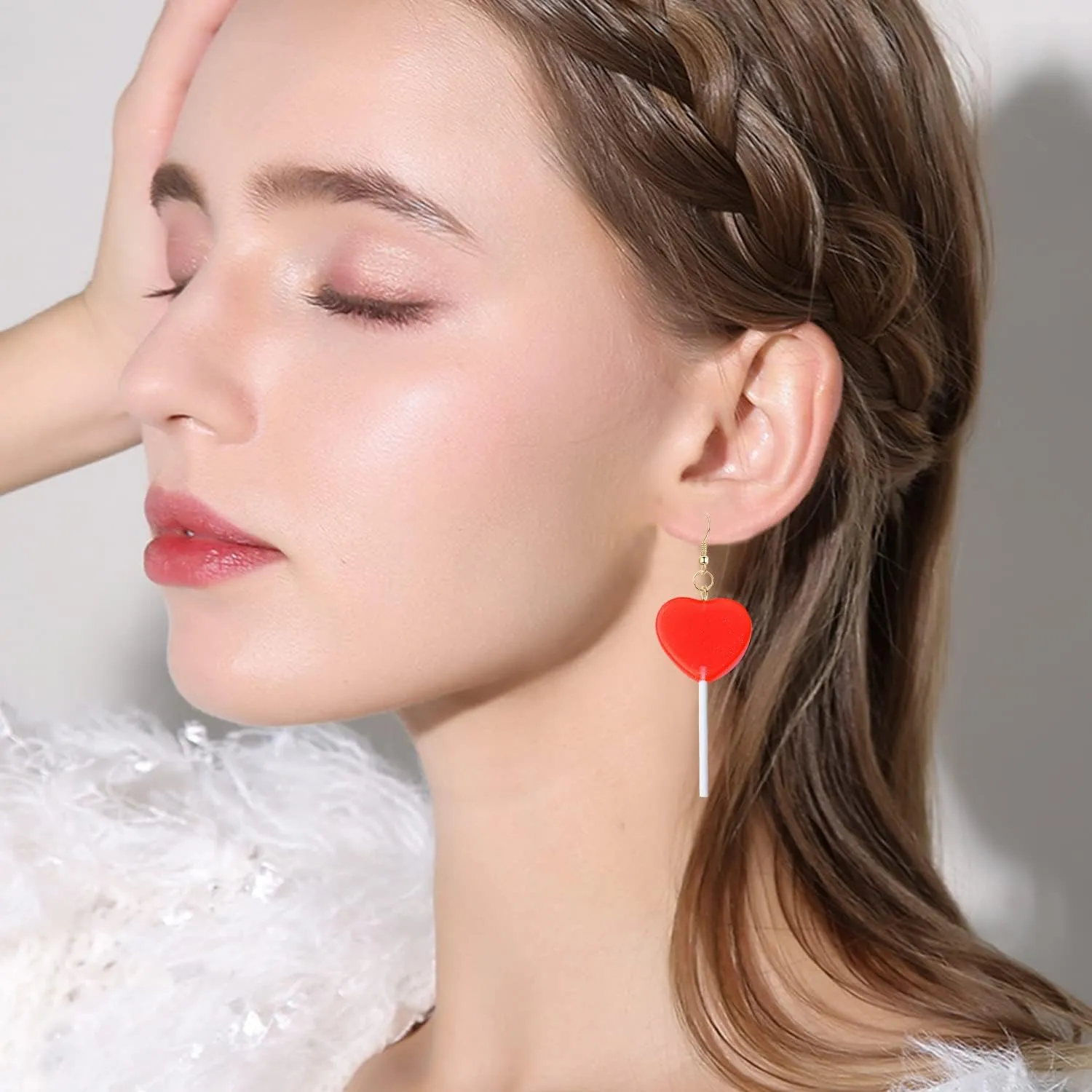 YUNXI Resin Drop Handmade Cute Women Gift Eardrop Funny Emulational Resin Charm Food Cartoon Snacks Popcorn Earring