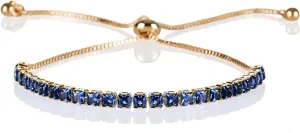 ZAVANA Adjustable Bracelets for Women, Dainty Slider Tennis Bracelets for Women with Clear or Coloured Cubic Zirconia Stones, Cute Bolo Bracelet for Women