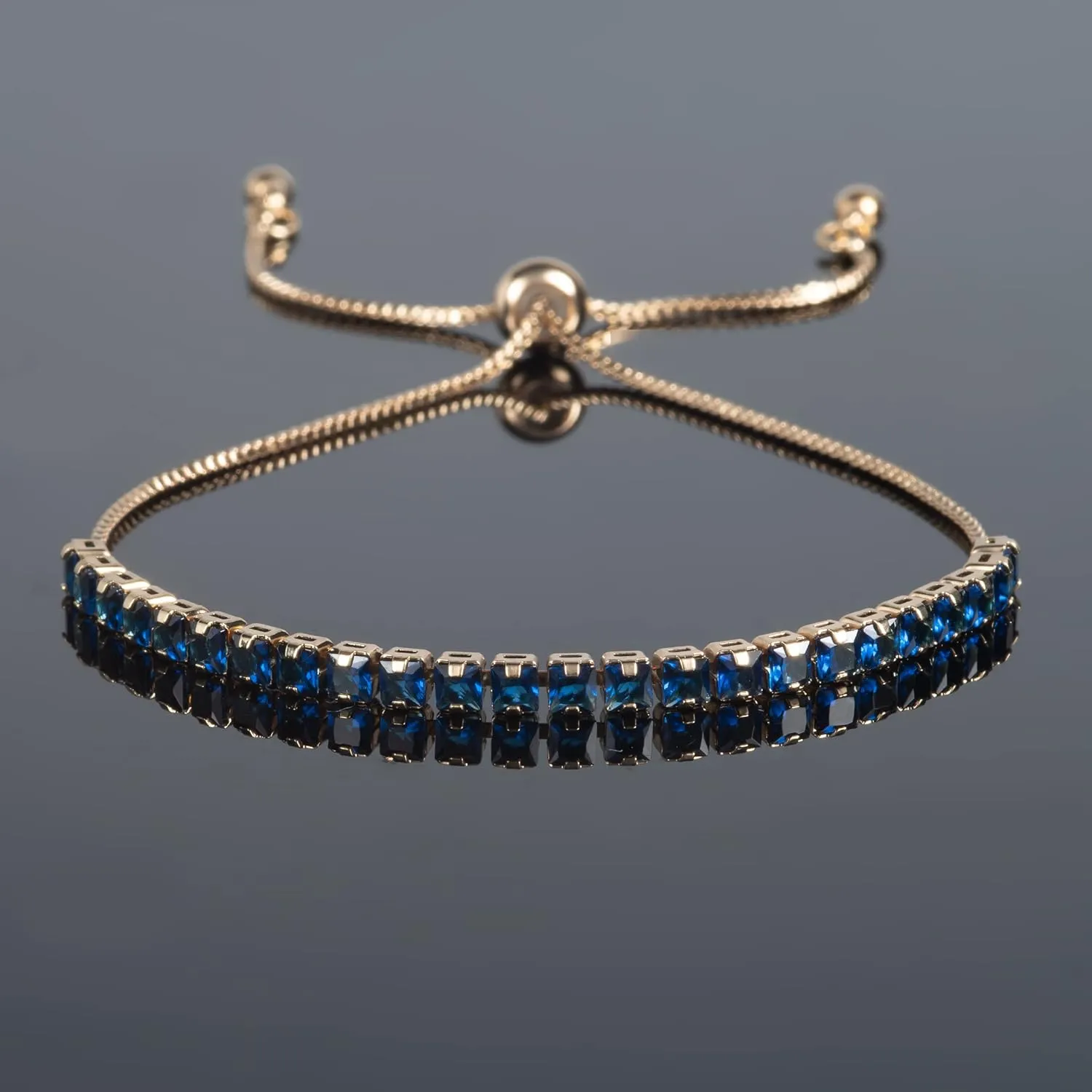 ZAVANA Adjustable Bracelets for Women, Dainty Slider Tennis Bracelets for Women with Clear or Coloured Cubic Zirconia Stones, Cute Bolo Bracelet for Women